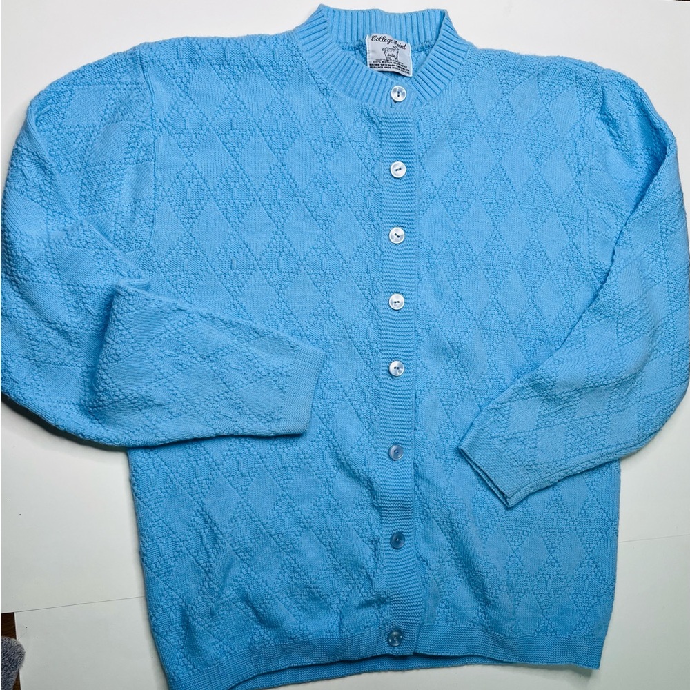 College Point Wintuk Orlon Women's Vintage Cardigan Sweater MEDIUM 1970s